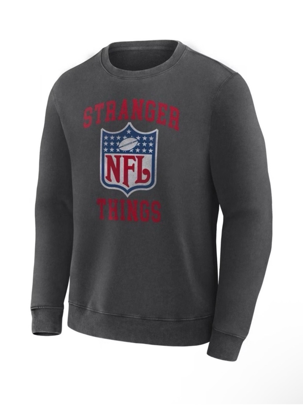 NWT Stranger Things x NFL Charcoal Crewneck Sweatshirt Size M. Unisex so soft!